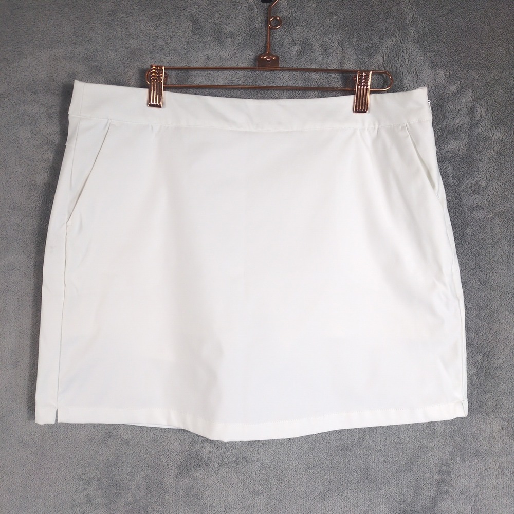 Nike Dri-FIT White Golf Skort Womens Size 10 Side Zip Athletic Tennis Skirt